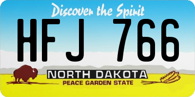 ND license plate HFJ766
