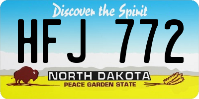 ND license plate HFJ772