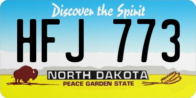ND license plate HFJ773