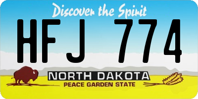 ND license plate HFJ774