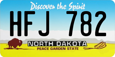 ND license plate HFJ782