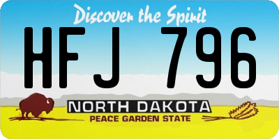 ND license plate HFJ796