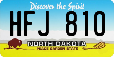 ND license plate HFJ810