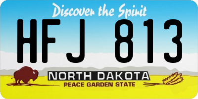 ND license plate HFJ813