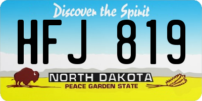 ND license plate HFJ819