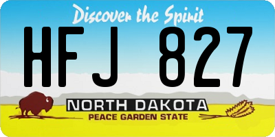 ND license plate HFJ827