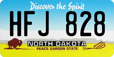 ND license plate HFJ828