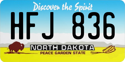 ND license plate HFJ836