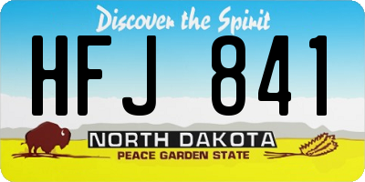 ND license plate HFJ841