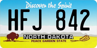 ND license plate HFJ842