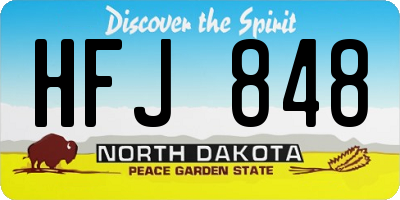 ND license plate HFJ848