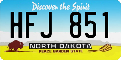 ND license plate HFJ851