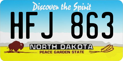 ND license plate HFJ863