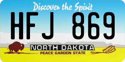 ND license plate HFJ869