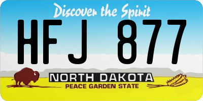 ND license plate HFJ877