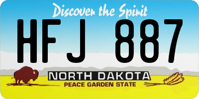 ND license plate HFJ887