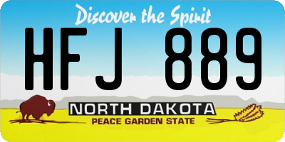 ND license plate HFJ889