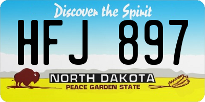 ND license plate HFJ897
