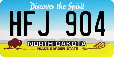 ND license plate HFJ904
