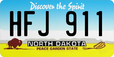 ND license plate HFJ911
