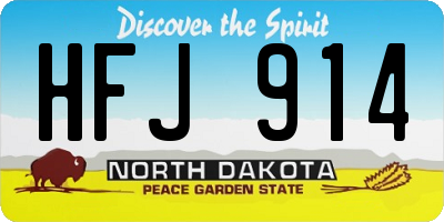 ND license plate HFJ914