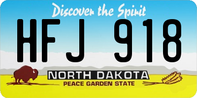 ND license plate HFJ918