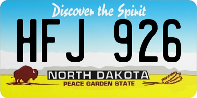 ND license plate HFJ926