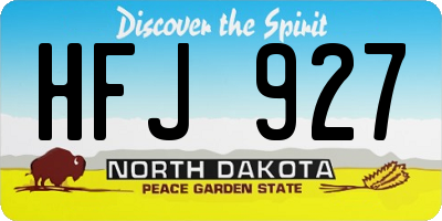 ND license plate HFJ927