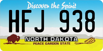 ND license plate HFJ938