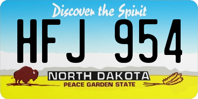 ND license plate HFJ954