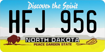 ND license plate HFJ956