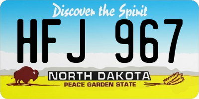 ND license plate HFJ967