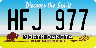 ND license plate HFJ977