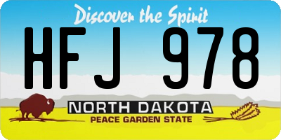 ND license plate HFJ978