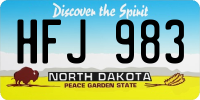 ND license plate HFJ983
