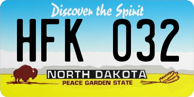 ND license plate HFK032
