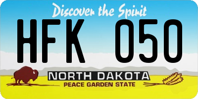 ND license plate HFK050