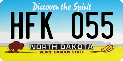 ND license plate HFK055