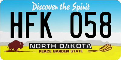 ND license plate HFK058