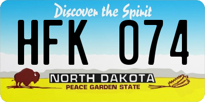 ND license plate HFK074