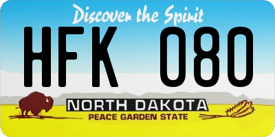 ND license plate HFK080