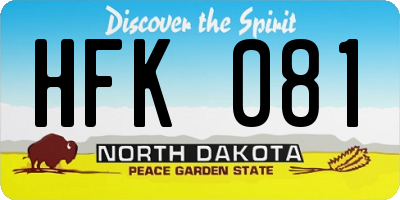 ND license plate HFK081