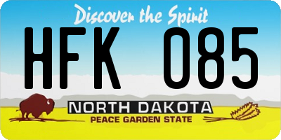 ND license plate HFK085
