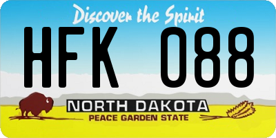 ND license plate HFK088