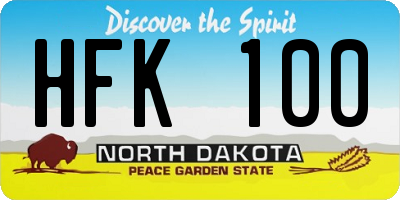 ND license plate HFK100