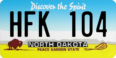 ND license plate HFK104