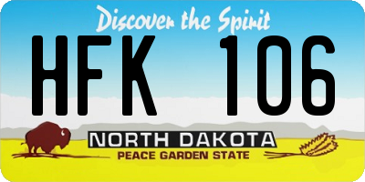 ND license plate HFK106