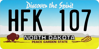ND license plate HFK107