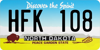 ND license plate HFK108