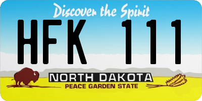 ND license plate HFK111